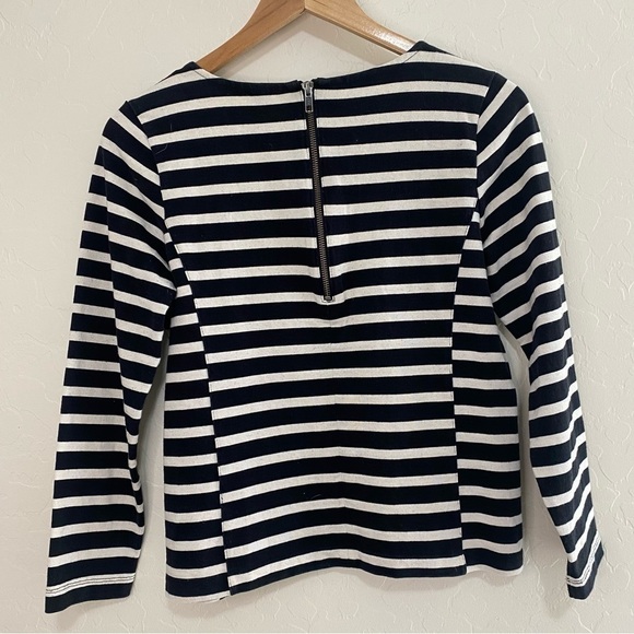 J. Crew black and white striped long sleeve top Size S - Picture 2 of 6